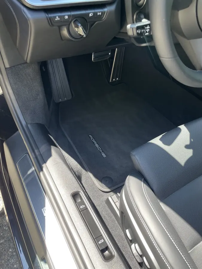 Porsche floor mat and pedals cleaned